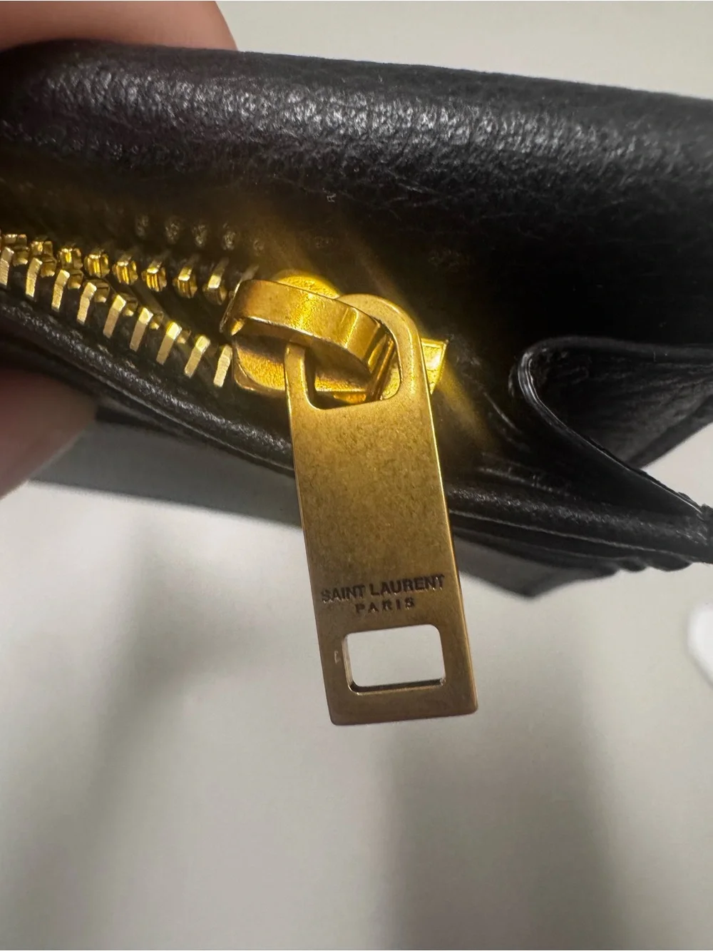 Saint Laurent Long Black Leather Zip Wallet